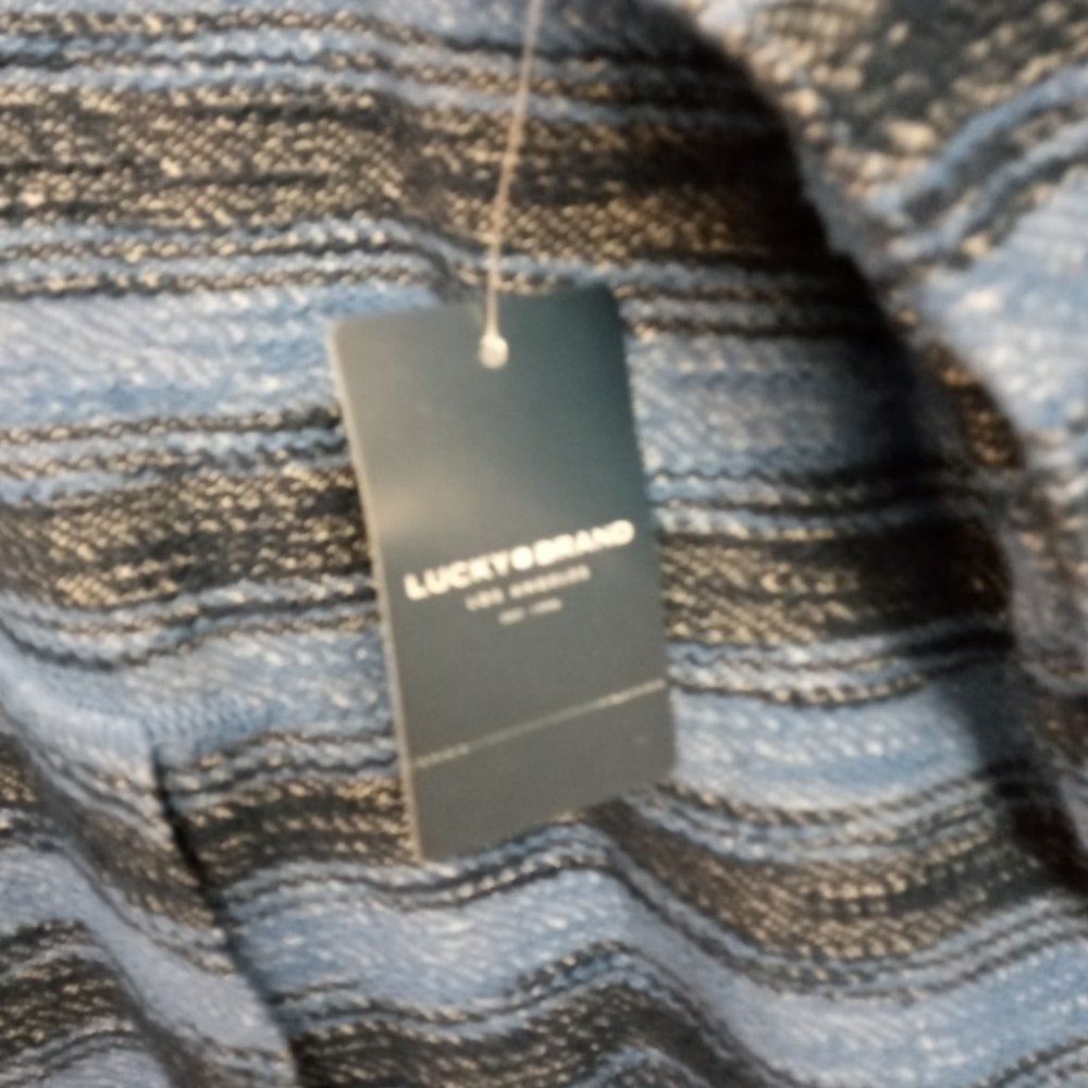 LUCKY BRAND MENS BAJA STRIPE HOODIE 100 % COTTON BIG TALL MAN SIZE XXL BLUE NWT - Picture 4 of 8